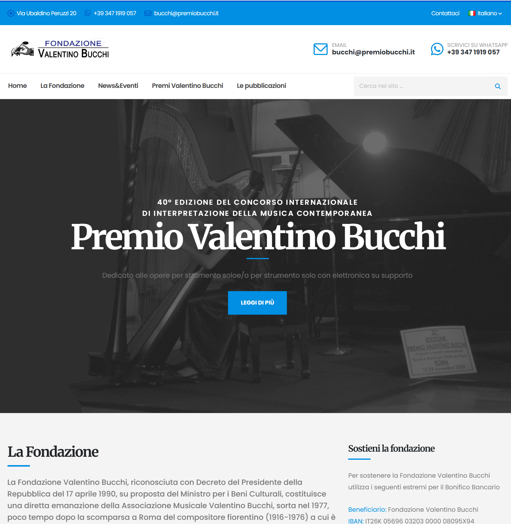 Un Nuovo Sito per la Fondazione Bucchi